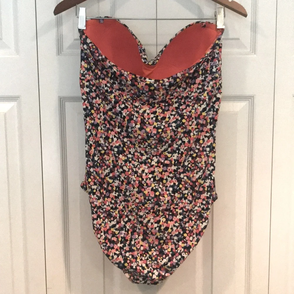 Anne Cole Multi Twist Shirred Bandeau One Piece Swimsuit Size 16 - Picture 6 of 8